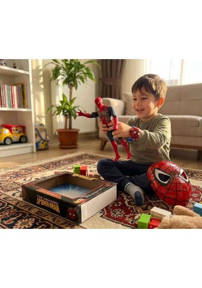Örümcek Adam - Aksiyon Figürü, Maske Ve Projeksiyonlu Kol Saati 3'lü Oyuncak Seti Spider - Man