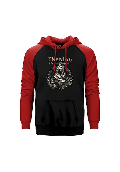 Therion 20th Anniversary Show Kırmızı Renk Reglan Kol Kapşonlu Sweatshirt Kırmızı