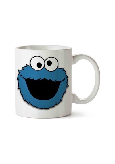 Cookie Monster Biscuits Porselen Kupa Bardak Beyaz