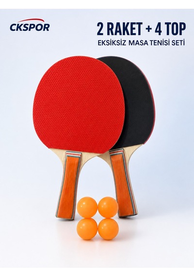 Ckspor Masa Tenisi Seti 2 Raket 4 Top Ve Portatif File Pinpon Oyun Seti