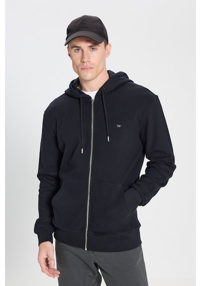 Regular Fit Normal Kesim Kapüşonlu %100 Pamuk Sweatshirt Sweatshirt Wrangler Siyah