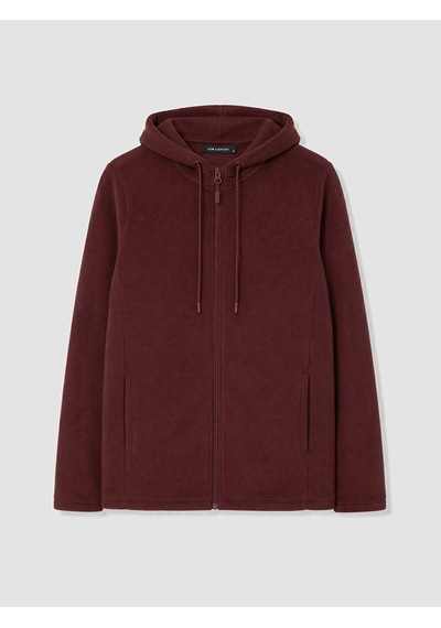 Lcw Everyday Bordo Kapüşonlu Kadın Polar Hırka
