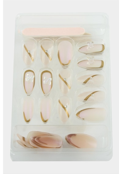 Misyul - 995 - Taşlı Takma Tırnak 24 - Csmo-tex - Adet-açık Pembe