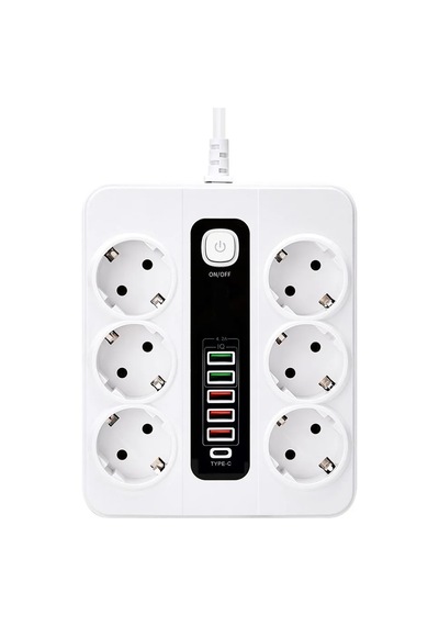 Vothoon Hp-h04 3000w 10amper 6 Lı 2metre Uzatma Kablolu Çoklu Termal Akım Priz 0