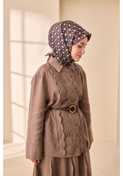 Silk Home Twill İpek Eşarp - 11479-35 Vizon