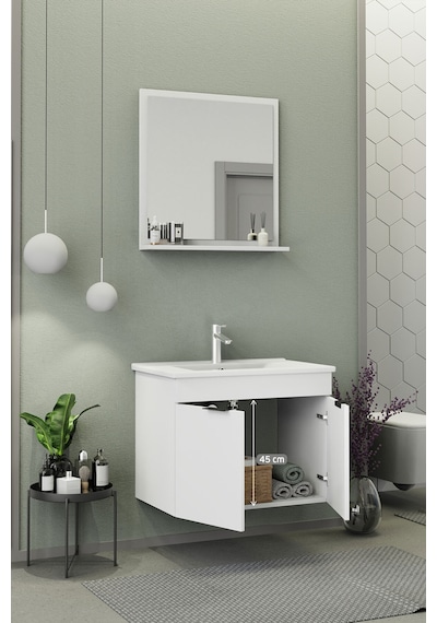 Biani Fix Arya 75 Cm Banyo Dolabı,Seramik Lavabolu, Aynalı,Lavabo Dahil,Mdf,Mat Beyaz Biani Fix Arya 75 Cm Banyo Dolabı,Seramik Lavabolu, Aynalı,Lavabo Dahil,Mdf,Mat Beyaz