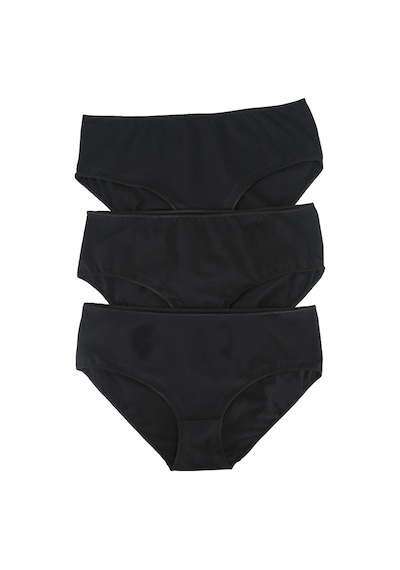 Must Have 3'lü Organik Pamuk Yüksek Bel Slip Külot Siyah