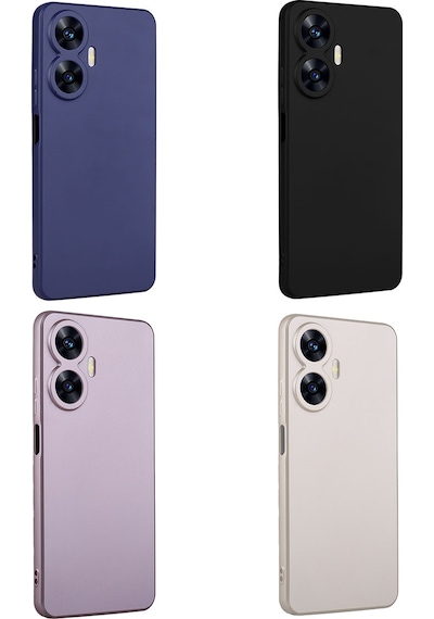 Ekılıf - Realme C55 Uyumlu Kılıf Mat Soft Premier Silikon Kapak - Mürdüm