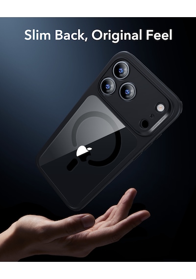 Esr Apple Uyumlu iPhone 17 Pro Max Classic Hybrid Magsafe Kılıf - Kamera Kontrol Buton - Şeffaf Siyah Şeffaf Siyah