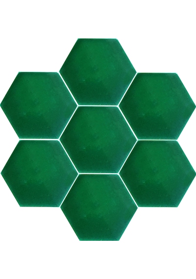 Armada Çini 15x17 Cm Düz Yeşil Altıgen Çini Karo Seramik