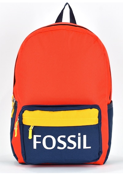 Fossil Unisex Çok Gözlü Günlük Seyahat Okul Sırt Çantası Turuncu 9504