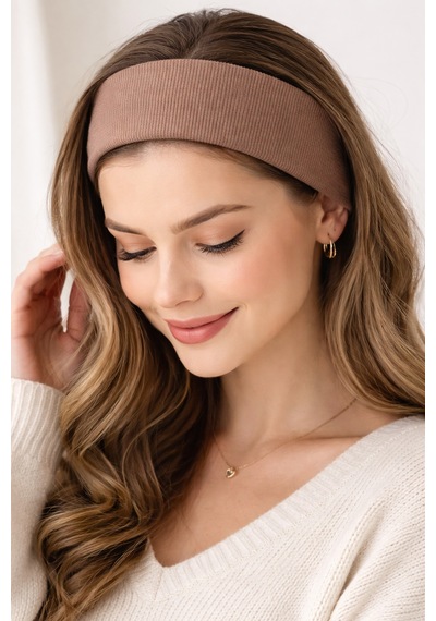 2li Örme Saç Bandı Seti Orlon Kumaş Kahve Ekru Spor Günlük Şık Headband 2liekrukahve 2liekrukahve