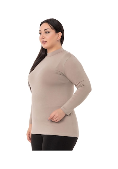 Disentis Büyük Beden Yarım Balıkçı Uzun Kollu Viskon Vizon Body Vizon