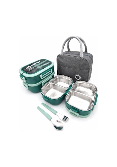 Valkyrie 304 Çelik Bölmeli Lunch Box Seti Termal Çantalı, Bölmeli, Çatal Kaşıklı, Sızdırmaz Yemek Kabı Su Yeşili Yeşil Valkyrie 304 Çelik Bölmeli Lunch Box Seti Termal Çantalı, Bölmeli, Çatal Kaşıklı, Sızdırmaz Yemek Kabı Su Yeşili Yeşil