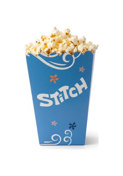 Stich & Lilo Baskılı Mısır Cips Pop Corn Kutusu 8 Adet Mavi Tüm Yaşlar