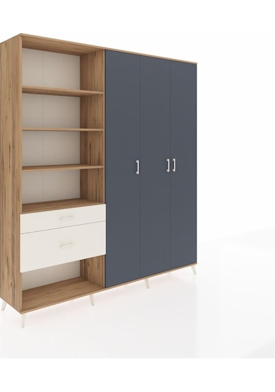 Hyperion Dolap 16 Raflı 2 Çekmeceli 3 Kapaklı 220x44x243 Çam-antrasit/aytaşı Antrasıt/aytası Hyperion Dolap 16 Raflı 2 Çekmeceli 3 Kapaklı 220x44x243 Çam-antrasit/aytaşı Antrasıt/aytası