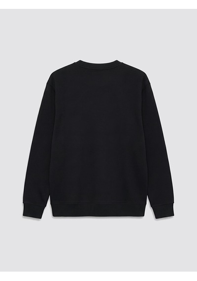Lcw Vision Siyah Bisiklet Yaka Slogan Baskılı Erkek Sweatshirt