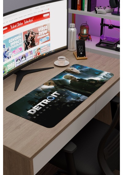 Detroit Become Human Dikişli Kauçuk Oyuncu Mousepad V1 - 70x30 Xl Gaming Mouse Pad