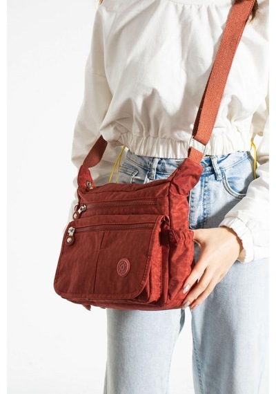 Baginn Klinkır Kadın Postacı Çanta Çok Cepli Kapaklı Model 30 20 Cm Su İtici Çapraz Askılı Postacı Çanta Kiremit