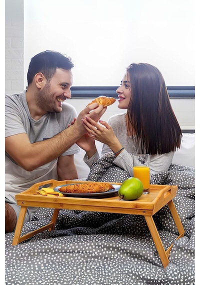 Mithra Life Katlanır Ayaklı Portatif Bambu Yatak Koltuk Piknik Keyif Tepsisi Mıt1142 Bambu