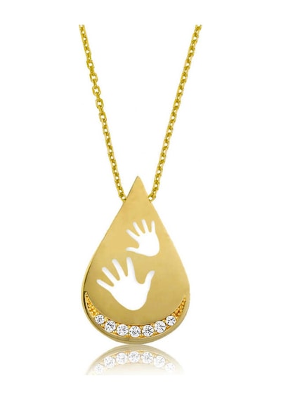 Casera's Gümüş Gold Bebek Elleri Kadın Kolye Csr2180599 Gümüş