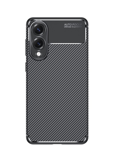 Galaxy Uyumlu S25 Edge Kılıf Karbon Görünümlü Silikon Kamera Korumalı Üstün Koruma Pazarplus Siyah