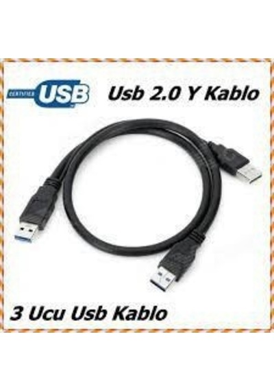Usb y kablo 70 cm erkek erkek usb y kablo