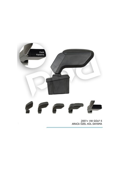 Vw Golf 5 Araca Özel Kol Dayama Kolçak Siyah 2007+ Sonrası Modellere Uyumlu
