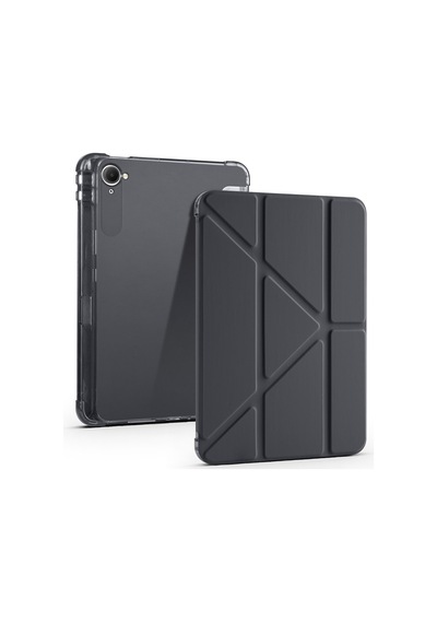 Redmi K Pad 2025 25079rpdcg Uyumlu Kalem Bölmeli Dönebilen Üçgen Standlı Tri Folding Tablet Kılıfı - Siyah - T38794