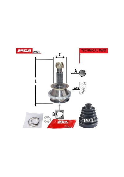 MGA 70824 Aks Kafası Dış Absli 47D Sonata 98-01 2.0 16V 27X23X60