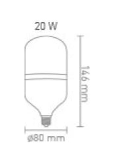 Ack 20W 220-240V E27 6500K T80 Led Ampul