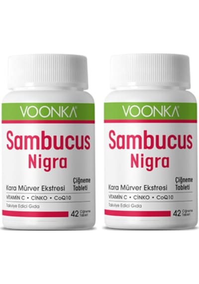 Voonka Sambucus Nigra 42 Çiğneme Tableti 2 Adet
