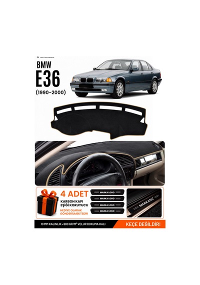 Bmw E36 1990-2000 Uyumlu Torpido Koruma, Torpido Örtüsü, Torpido Kılıfı - Siyah-bej - Bm001