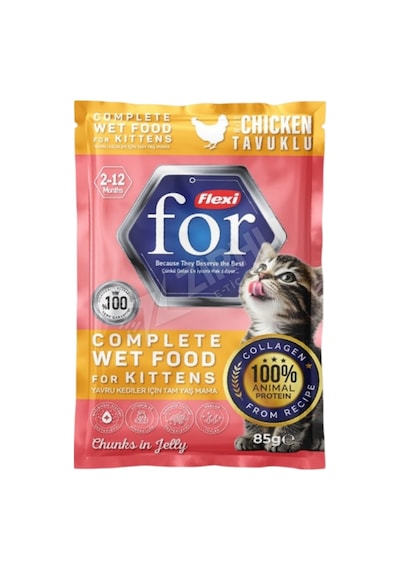 Flexi For Pouch Tavuklu Yavru Kedi Yaş Maması 85 Gr