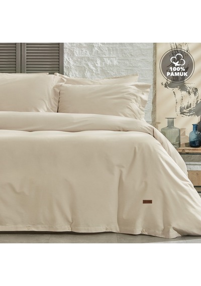 Yataş Bedding Plain Tek Kişilik Ranforce Nevresim Takımı- Bej