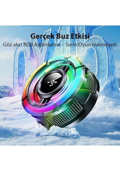 Memo Cx15 Apple Uyumlu iOS Android Soğutucu 15w Manyetik + Arka Klips 2'si 1 Arada Yarı İletken Soğutma Fanı Radyatörü