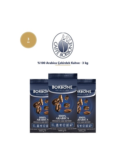 Caffe Borbone %100 Arabica Çekirdek Kahve 3 Kg 3 Paket - Yumuşak Ve Aromatik
