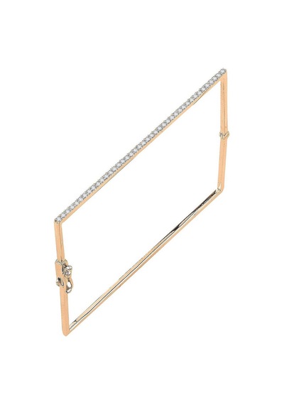 14 Ayar Altın 0.45 Karat Pırlanta Kare Kelepçe Bileklik Rose Gold