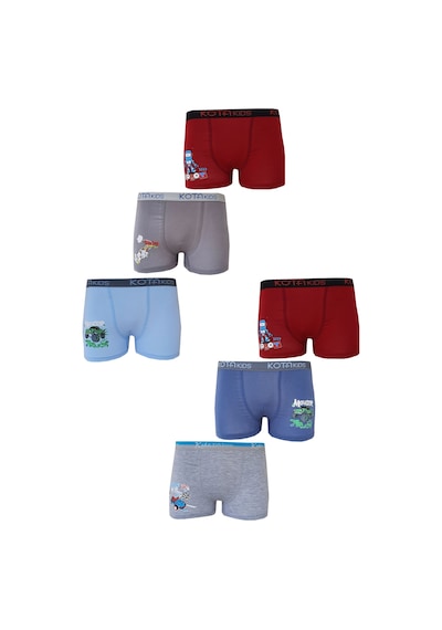 Kota 6lı Erkek Çocuk Renkli  Baskılı Boxer Külot 1005