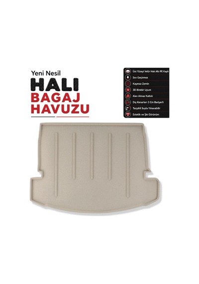 Nissan X-trail T32 Halı Bagaj Havuzu 2013-2017 Arası Bej Renk