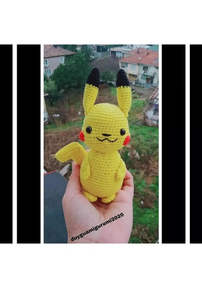 Amigurumi Pokemon karakteri sevimli Pikachu oyuncak