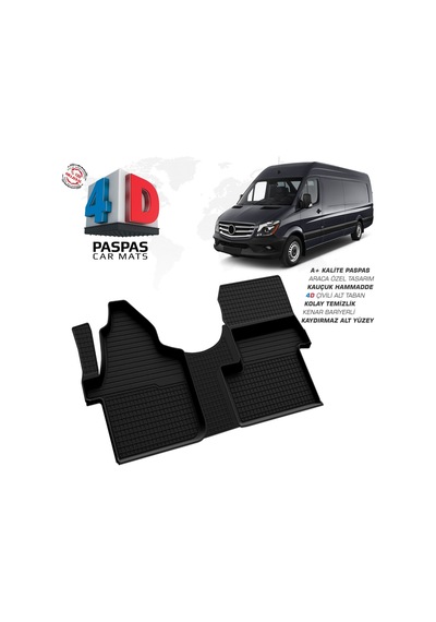 Mercedes Sprinter W906 4d Araca Özel Havuzlu Kauçuk Paspas 2006 Üzeri Ön Tek Koltuk
