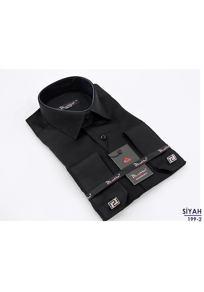 Dicotto Micro Kumaş Kol Düğmeli Slim Fit Düz Renk Erkek Gömlek Beyaz