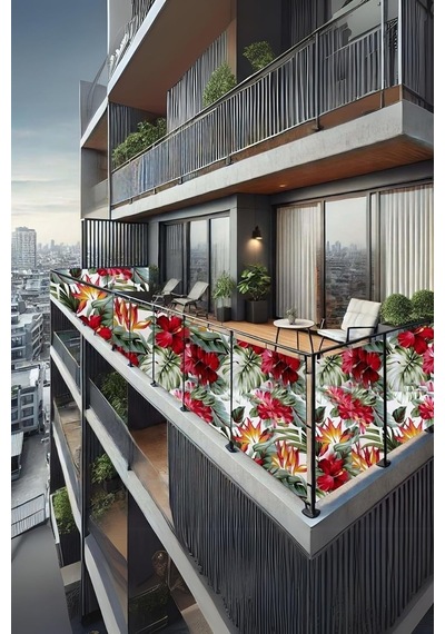 Nelazım 50cm X 2.5m Orkide Balkon Bahçe Çit Brandası Su İtici, Uv Koruyucu, Dekoratif Örtü, Oxfordbalkon010920m