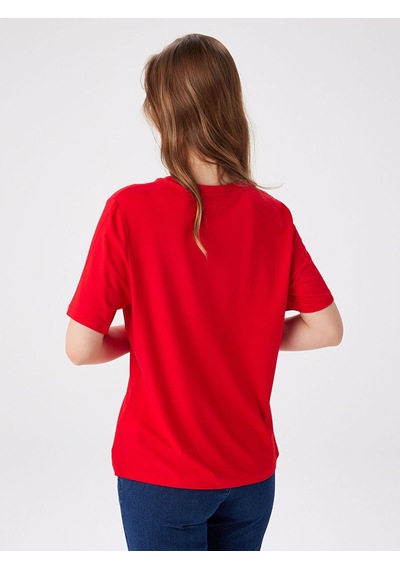 Faik Sönmez Yuvarlak Yaka Kısa Kol T-shirt W27tsh002 Bw27tsh00241 Kırmızı