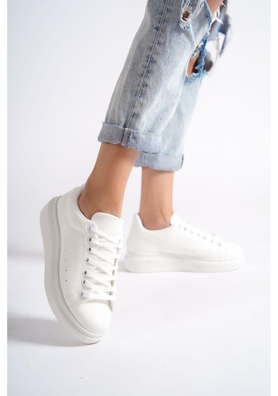 Mubiano Mbmkq200-bb Kadın Kalın Taban Beyaz/beyaz Sneaker & Spor Ayakkabı Beyaz/beyaz