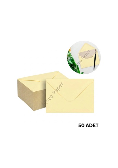 Krem Davetiye Zarfı, Dayanıklı Mat Tebrik Kartı Ve Mektup Zarfı Seti, 50 Adet, 13x18 Cm - 140 Gr