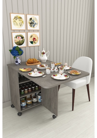 Asra Trend Mutfak Adası Yemek Masası MA-01 %100 MDF Çok Amaçlı Tekerlekli Hazırlık Masası Retro Gri Asra Trend Mutfak Adası Yemek Masası MA-01 %100 MDF Çok Amaçlı Tekerlekli Hazırlık Masası Retro Gri