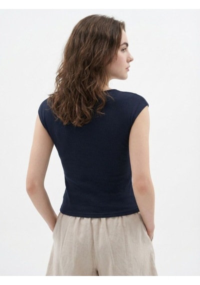 Slim Fit Kadın Tshirt K.kol Lacivert