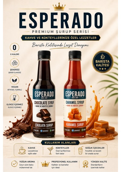Şekersiz Sugar Free Çikolata Karamel Aromalı Kahve Şurubu 250 Ml X 2 Adet Diğer